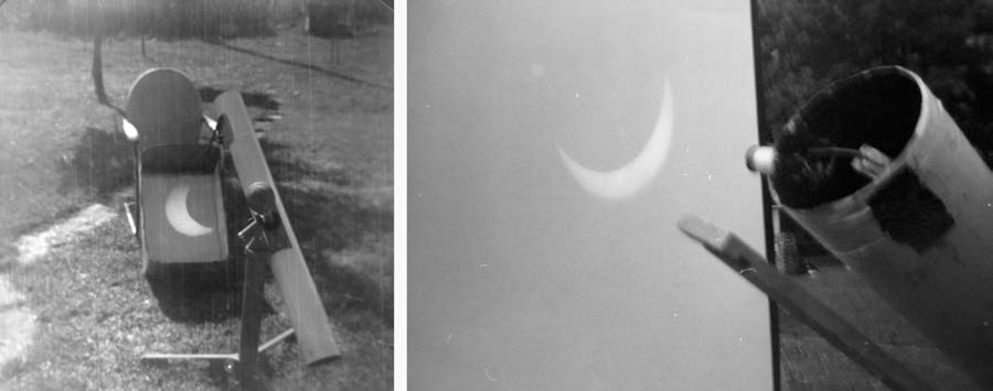 Tony Mallama and George Gliba projecting the 1963 solar eclipse