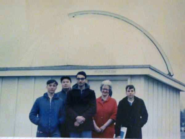 Club members outside Lovell's observatory