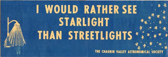 CVAS 1974 'I would rather see starlight than streetlights' bumper sticker